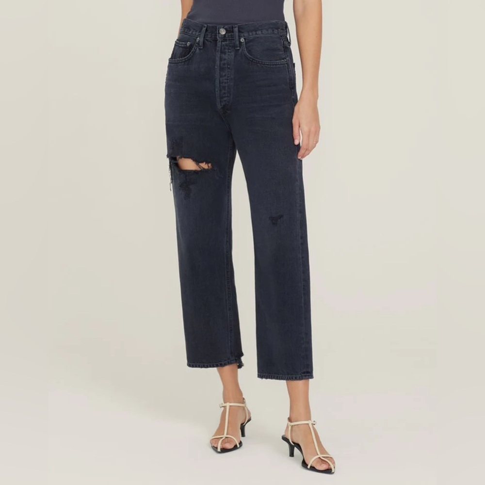 Agolde 90's Crop Mid Rise Loose Straight Jeans, Color Shutter *NWT* *NEVER WORN*